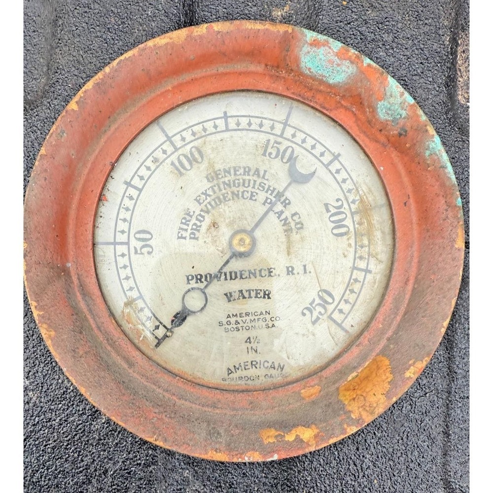 Antique 4.5" American Bourdon Fire Extinguisher Water Pressure Gauge Brass
